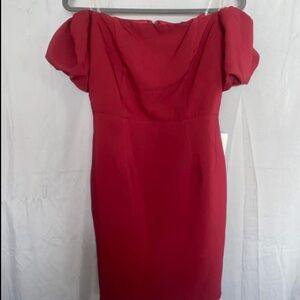 Elegant Red Off-Shoulder Dress